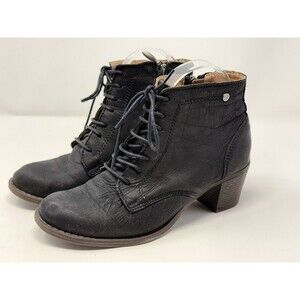 Zamsh Black leather boots bootie EU39 8.5
